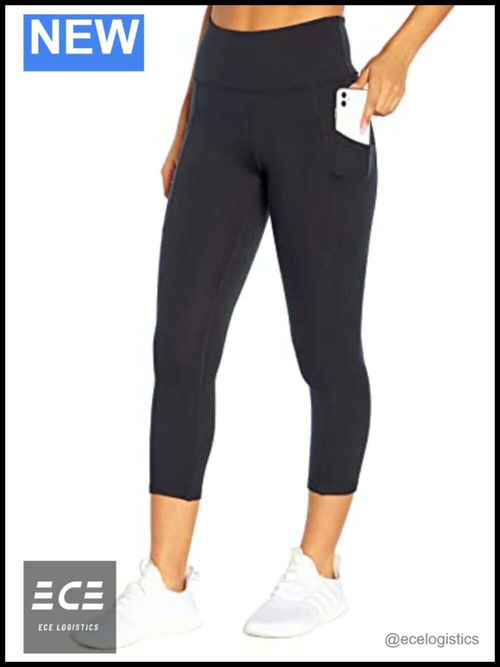 High Rise Pocket Capri Legging Polyester Spandex Activewear